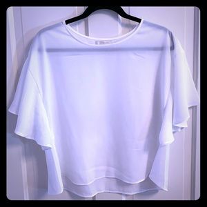 New White Loose Fitting Top